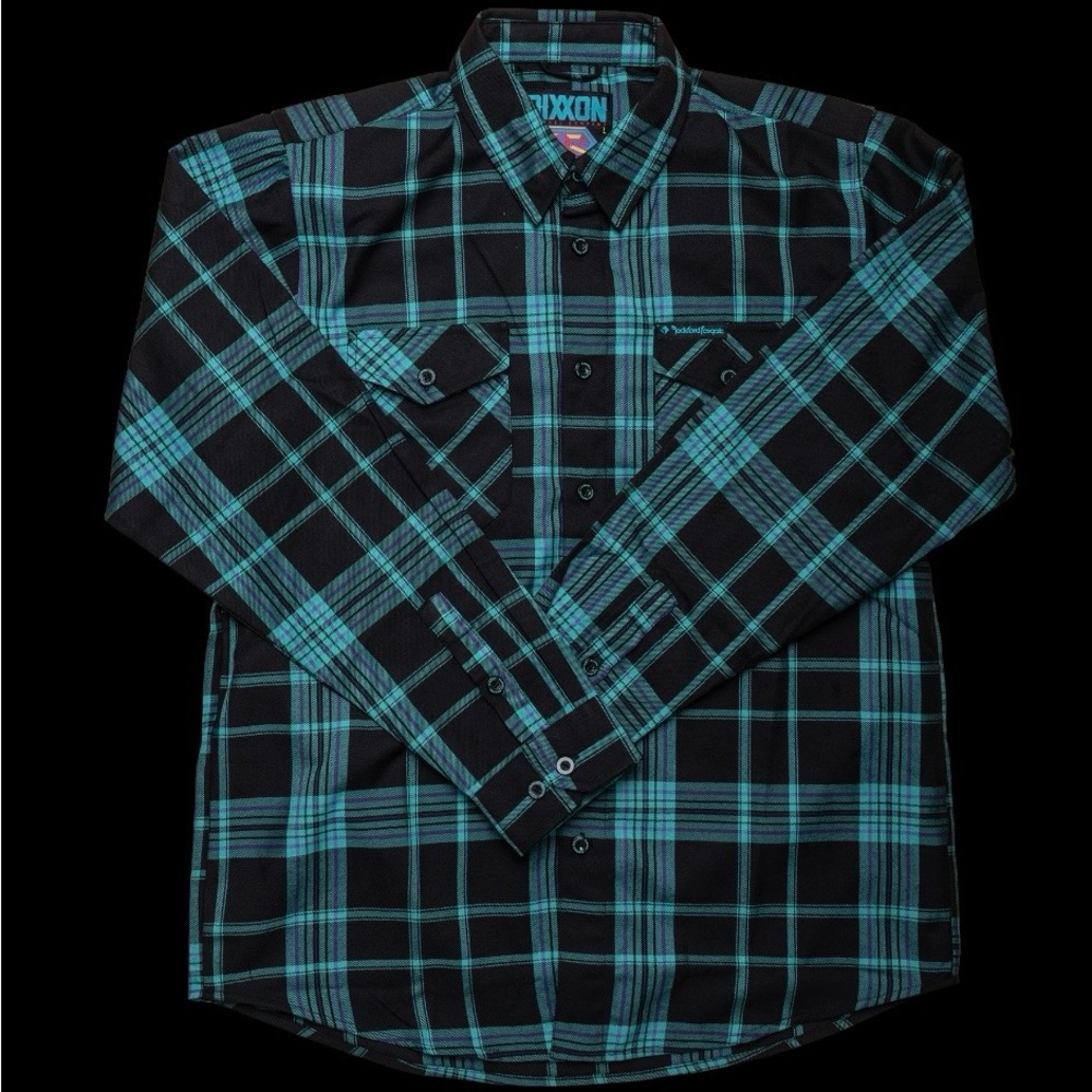 DIXXON Men's Blue and Black Checkered Shirt